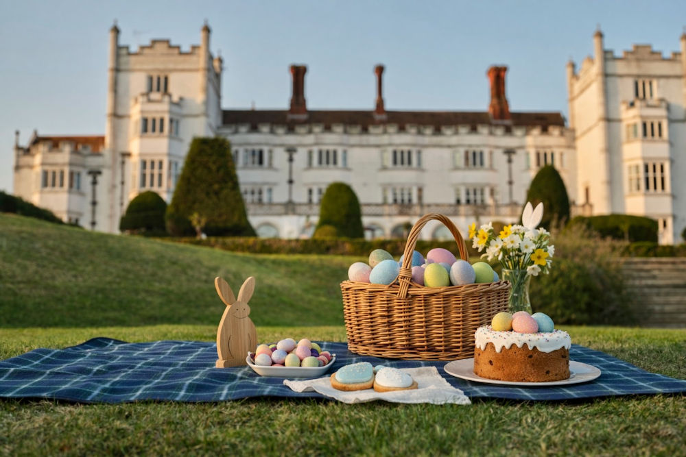 Easter eggs on the lawn at Danesfield House Hotel